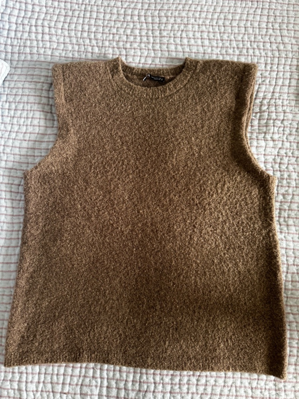 Zara Women’s Brown Sleeveless Crewneck Sweater Vest